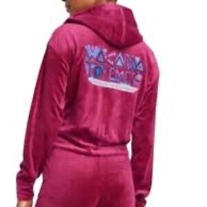 Marvel Women's Wakanda Forever Velour Graphic Zip-Up Hoodie L,  Pants Size XL